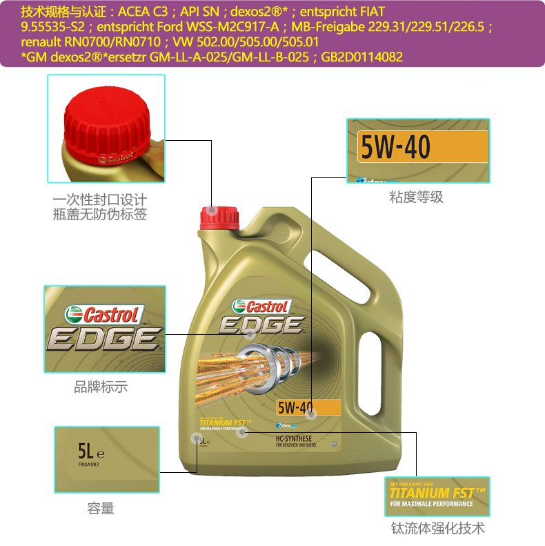 嘉實多 極護 全合成機油 FST 5W-40 C3 5L裝-第4張圖片-鄭州市冠恒貿易有限公司【官方網站】-車用潤滑油服務專家