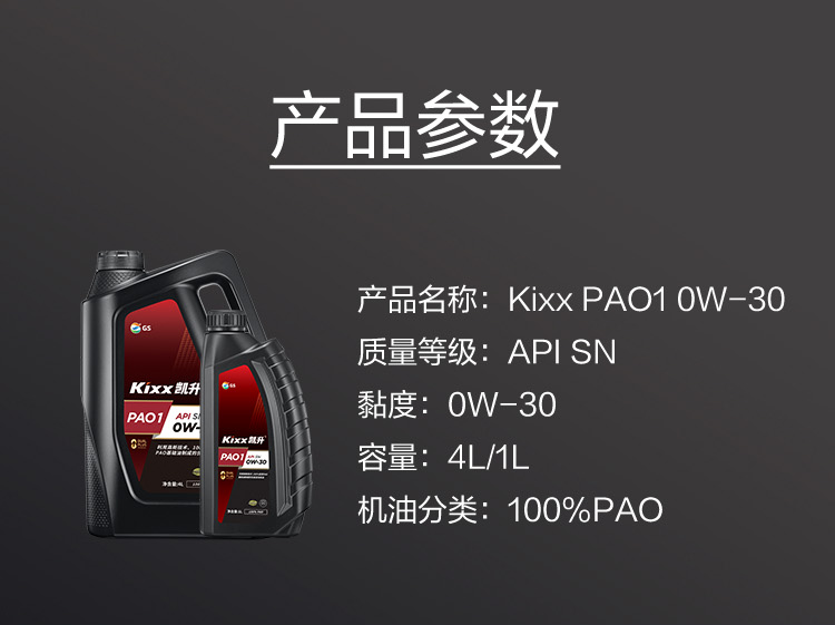 GS (Kixx)凱升 100%PAO全合成機(jī)油 0W-30 SN級(jí) 黑凱系列 4L-第6張圖片-鄭州市冠恒貿(mào)易有限公司【官方網(wǎng)站】-車用潤(rùn)滑油服務(wù)專家